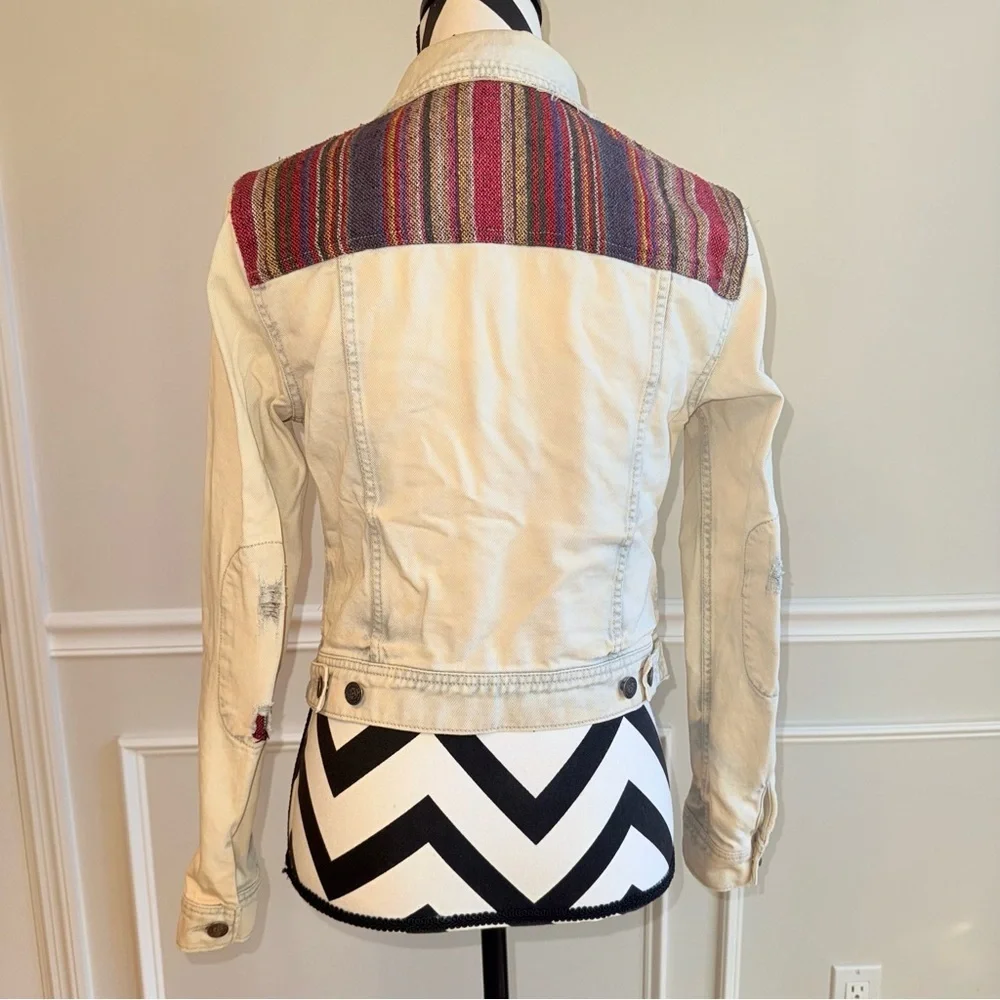 Free People Baja Tapestry Light Wash Jacket size‎ 6 - Picture 4 of 5